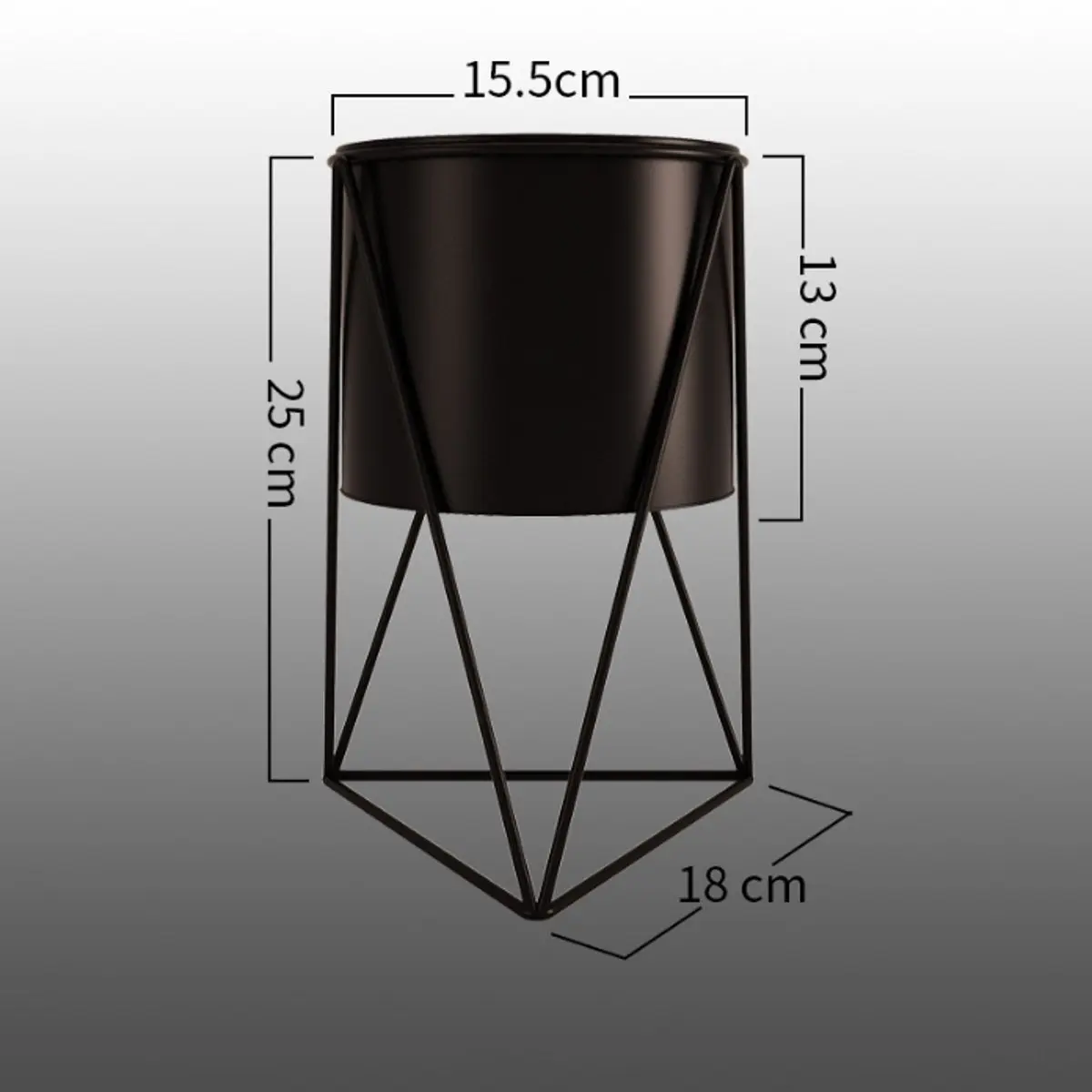 Геометрическая металлическая подставка для цветочного горшка, прочная подставка для комнатных садовых растений, подставка для растений, железная подставка для цветов, Садовые принадлежности S/L - Цвет: Black S