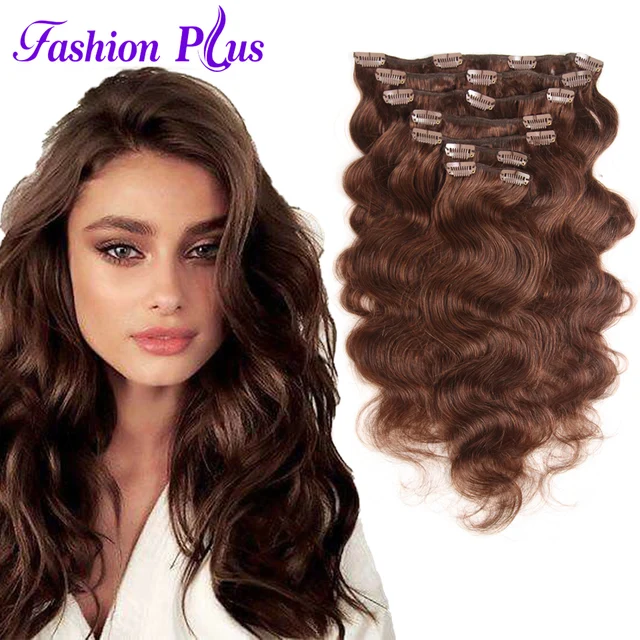 Best Price Fashion Plus Clip In Human Hair Extensions 120g Machine Made Remy hair Body Wave 7Pcs Set Clips In 100% human hair 16-22inch Best Price Fashion Plus Clip In Human Hair Extensions 120g Machine Made Remy hair Body Wave 7Pcs Set Clips In 100% human hair 16-22inch