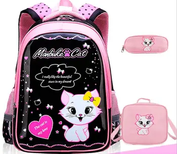 

Fashion Sweet Cat Girl's School Bags Cartoon Pattern Kid Backpack Children School Backpack Girl Satchel Bag pencil bags Mochila