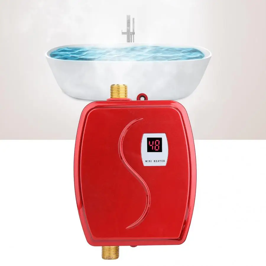Chuveiro Eletrico 220 В 3800 Вт мини Электрический Проточный Мгновенный водонагреватель для ванной, кухни, для мытья воды, ЕС, бойлер