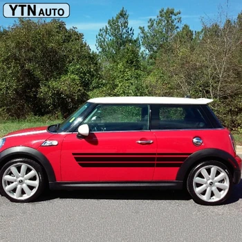 

Fit For Mini Car Decals 2 Pieces Side Door Sport Stripes Racing Styling Vinyl Graphics Modified Decorative Car Stickers