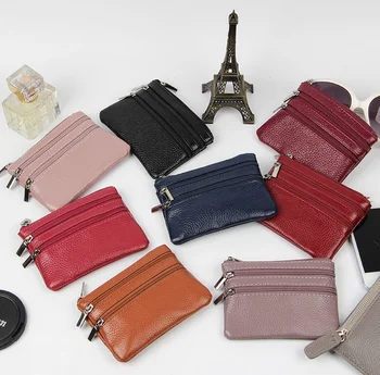 

by dhl or ems 200pcs new Genuine Leather Coin Pocket Women Change Wallet Business Mini Purse Ladies Coin Purse