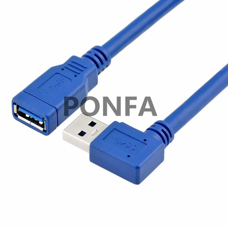 USB 3,0 правый/левый угол 90 градусов удлинитель адаптер «Папа-мама» шнур USB кабели 30 см