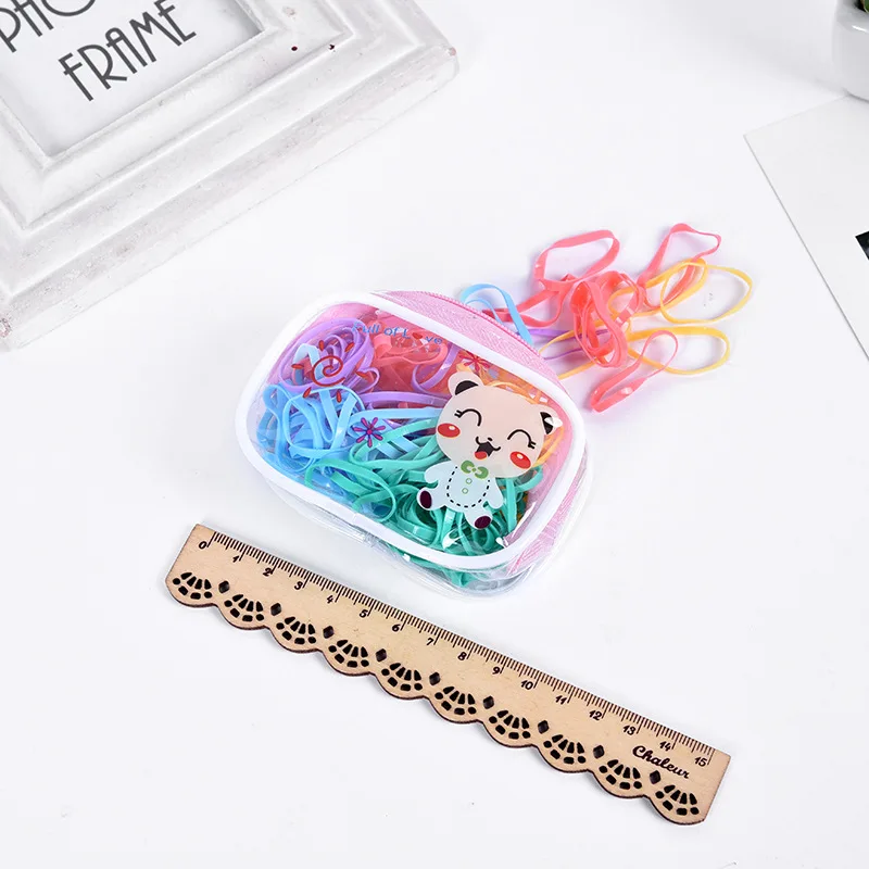 1 Bag Children Do Not Hurt Hair Color Small Hair Ring Strong Pull Continuous one-time Rubber Band Tie Hair Band G0502