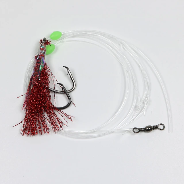 2Bags Flash Fish Skin Bait Sabiki Rigs with Hooks Sea Fishing Pink