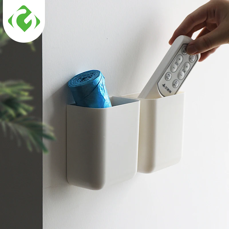 

Wall Mount Punch Free Storage Rack Shelf Air Conditioner Remote Control Storage Case Phone Holder Bath Kitchen Container Boxes