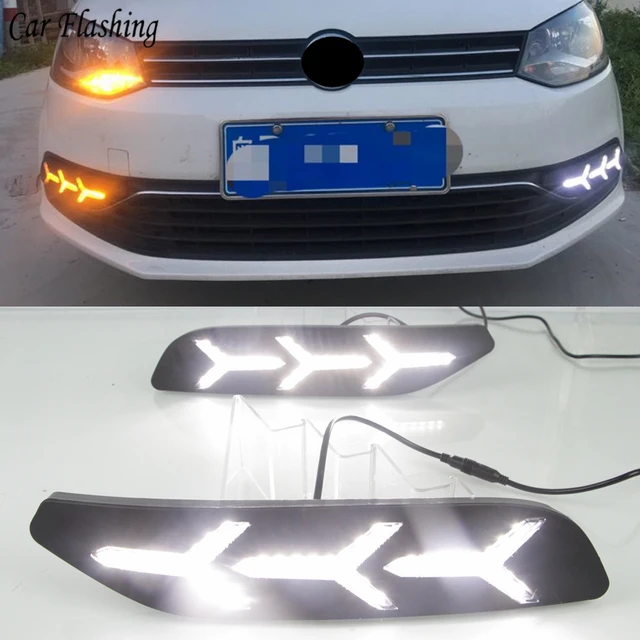 Car Fog Lights Day Driving Running Light for VW Volkswagen POLO 6R