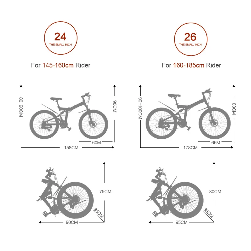 K660M 24/26 дюймовый складной велосипед MTB, 21 скоростной складной велосипед, Запираемая вилка, передняя и задняя подвеска, оба дисковых тормоза, горный велосипед