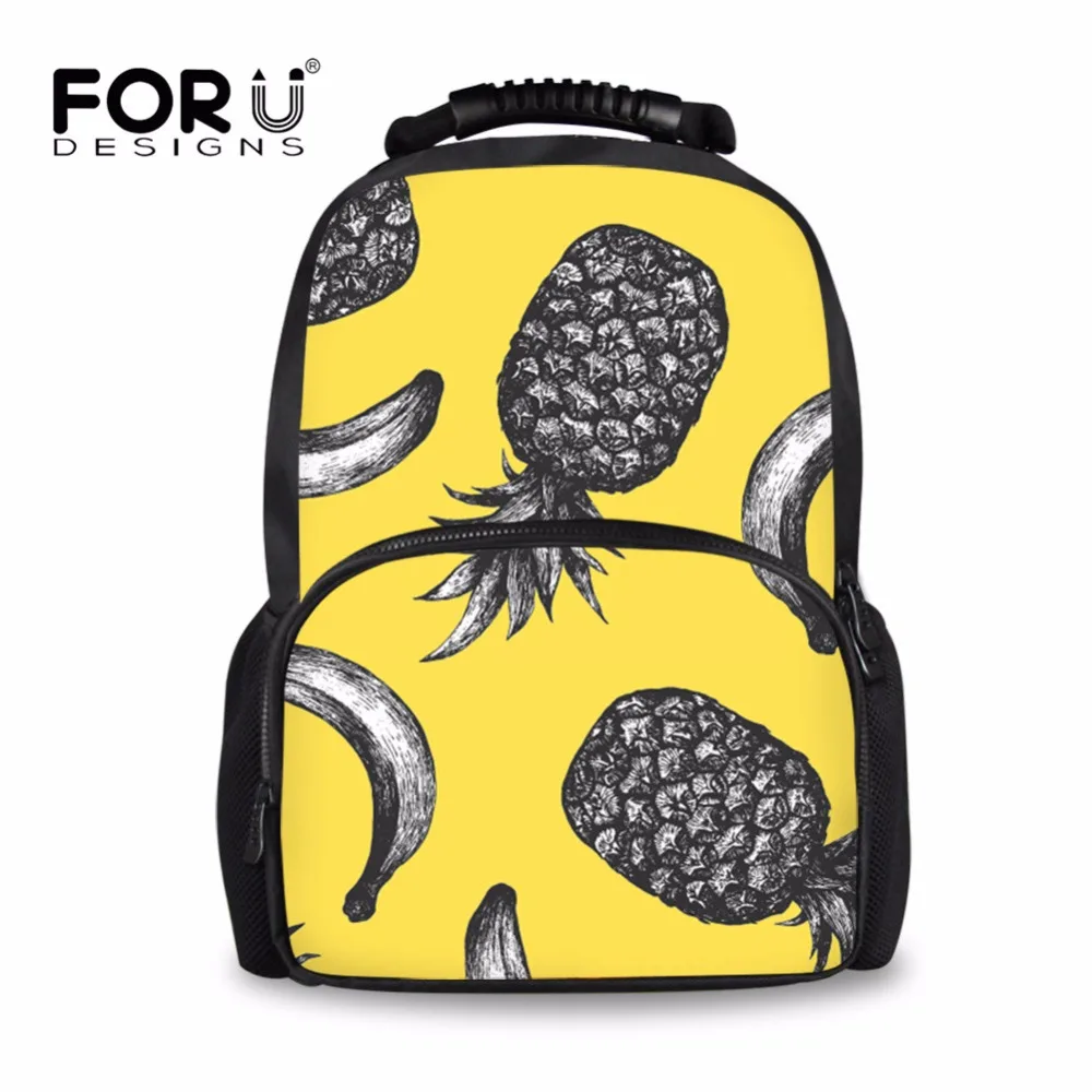 Buy FORUDESIGNS Girls Orthopedic Backpack Pineapple Banana Print Yellow Primary