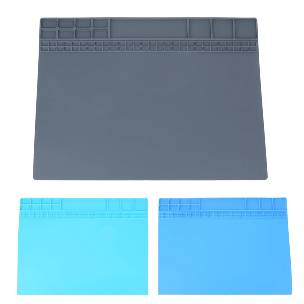 405x305mm Big Heat-resistant Silicone Pad Desk Mat Maintenance Platform Heat Insulation Soldering Repair Station+ Screw Location