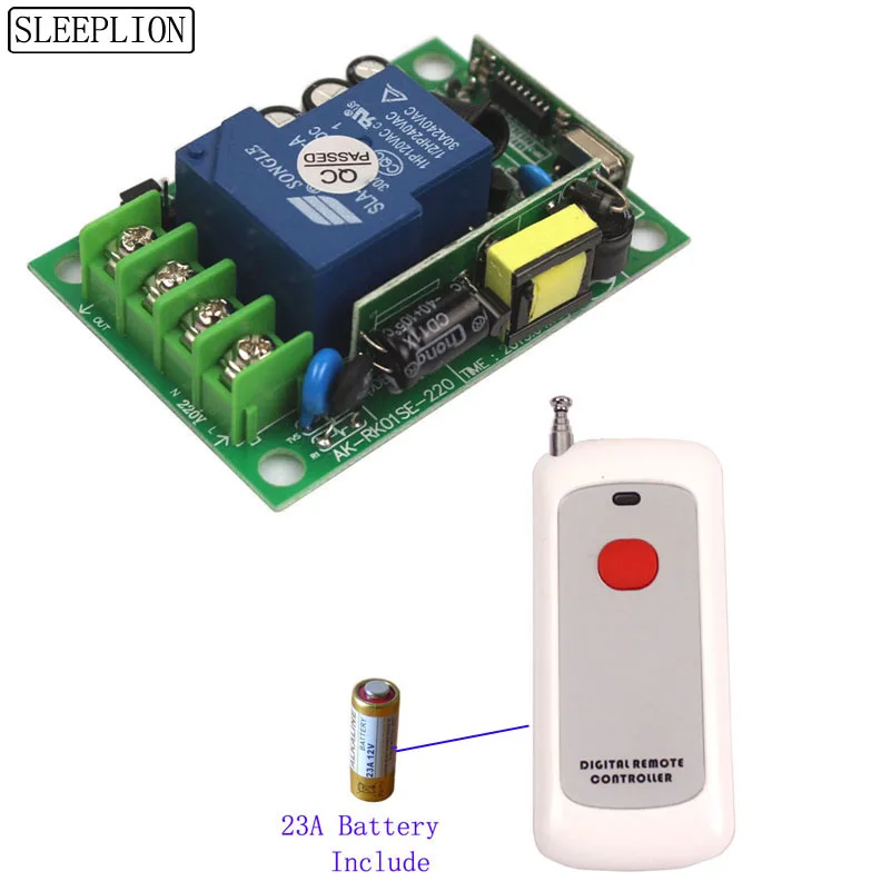 3000W 220V 30A 1CH Relay RF Remote Control ON OFF Universal 100M Remote Control Relay ON OFF Module 250V 220V 110V 85V (1)
