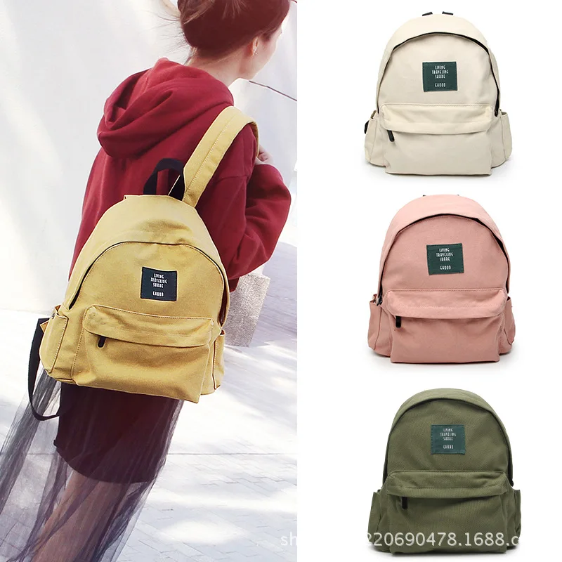 

Preppy Style Women Backpack Canvas Backpacks 5 Colors Lady Women's School Bags Female Casual Travel Bag Mochila Feminina