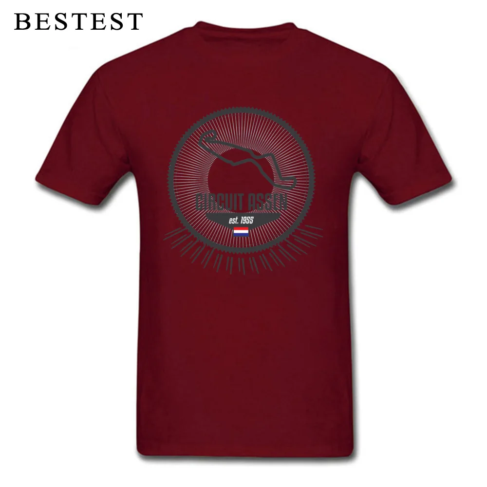 Assen Circuit 12595 Short Sleeve Tops T Shirt Crew Neck 100% Cotton Youth T Shirt Simple Style T Shirts Classic Assen Circuit 12595 maroon