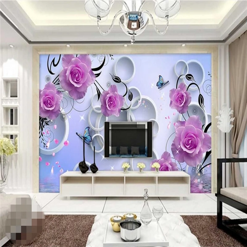 Beibehang خلفيات جدارية الجدار ملصق الوردي روز البتلة قلادة السقوط مزدوجة القرص تحلق الجمالية 3D خلفية جدار Beibehang خلفيات جدارية الجدار ملصق الوردي روز البتلة قلادة السقوط مزدوجة القرص تحلق الجمالية 3D خلفية جدار