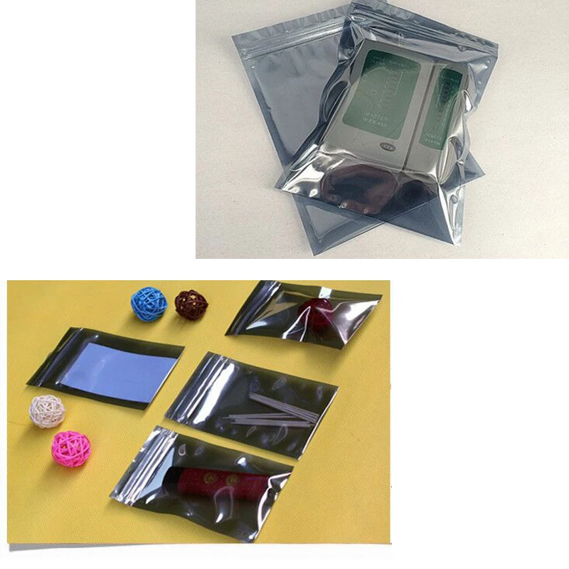 50 шт. антистатический Алюминий сумка для хранения Ziplock мешок Resealable Анти