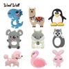 1pcs Baby Silicone Teether Food Grade Teething Toy Animal sheep bear Baby squirrel Teether Silicone Beads DIY Chain gift 1