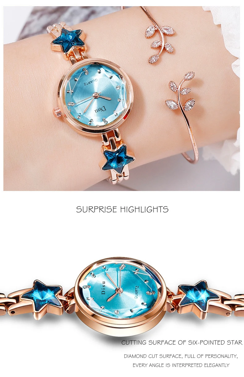 Модные роскошные часы для женщин, браслет из сплава, часы высокого качества, Сапфировая звезда, женские кварцевые часы с геометрическим циферблатом, простые часы
