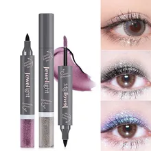 Музыка цветок Блеск жидкая подводка для глаз тени для век двойной конец Водонепроницаемый Косметический 789