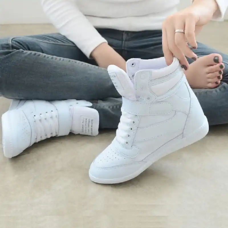 white leather high top sneakers womens