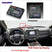 Cabeça Carro HUD Up Display Liandlee Para Ford Kuga Fuga 2012-2018 Velocímetro Digital Detector de Tela de Projeção de Consumo de Combustível