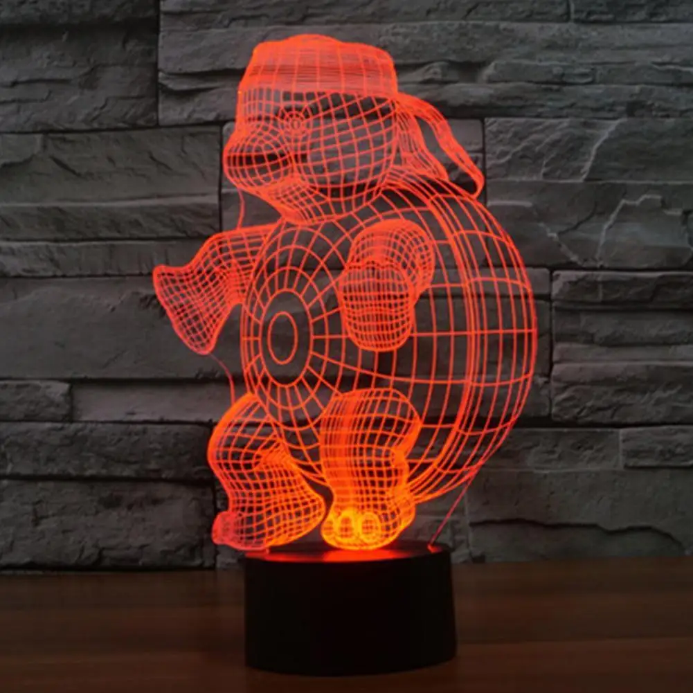3D домашнего освещения новые творческие ночника красочные черепаха Форма touch