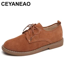 CEYANEAO/весенние женские кроссовки; Туфли-оксфорды из коровьей замши; женские лоферы; повседневная обувь; Осенняя обувь на квадратном каблуке; Mar FootwearE947