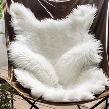 Роскошный Пушистый Ковер из искусственного меха и овчины, мягкий уютный теплый пушистый мохнатый однотонный ковер для свадьбы/спальни/девичьей комнаты белого цвета