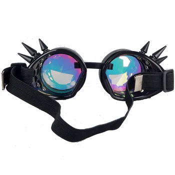 Fashion Multicolor Steampunk Goggle Glasses Welding Punk Spiked Gothic Cosplay 6
