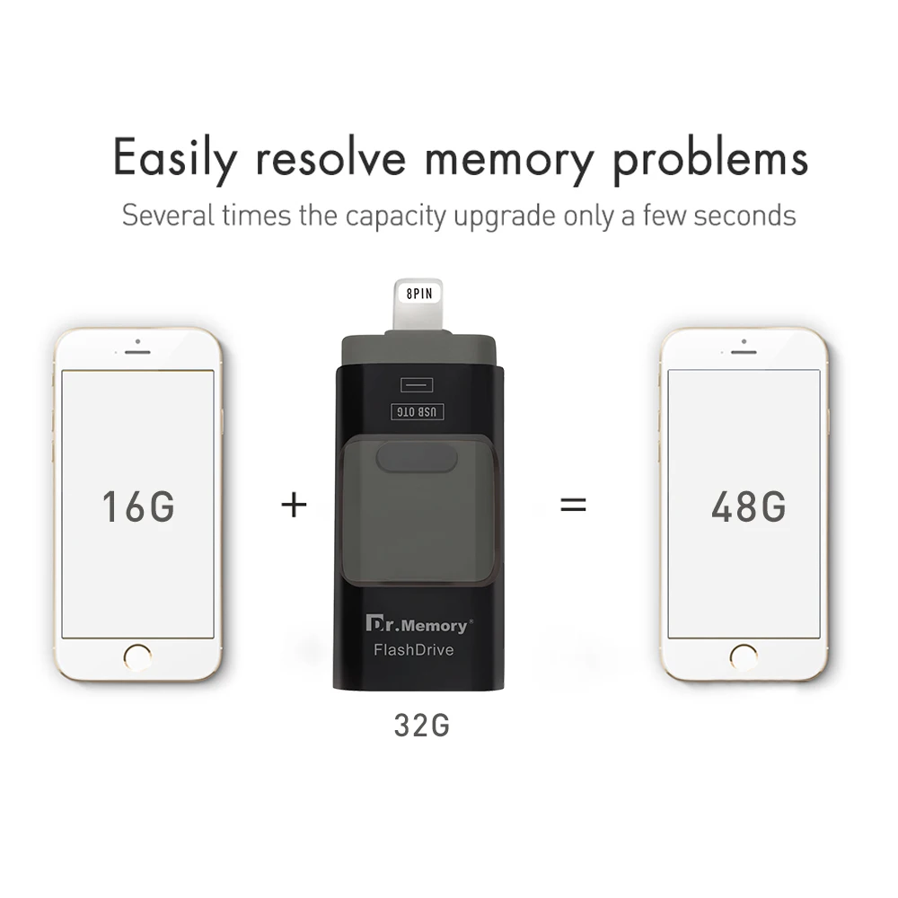 Флеш накопитель 3 в 1 флеш OTG 64 ГБ для Iphone 6s 7 plus usb 32 android 16 u диск планшета samsung sony|u