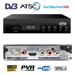 [Подлинный] HD цифровой DVB-ATSC ТВ-приемник Поддержка MPEG-4 1080 P HD PVR TIMESHIFT HDMI USB для США Канада Мексика ATSC телеприставка