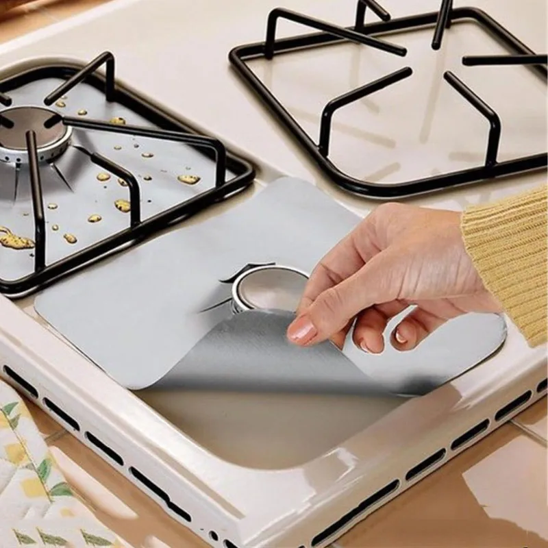 4-Piece Reusable Non-Stick Foil Stove Protector Set