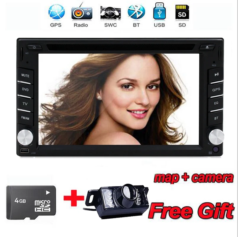 New In Dash GPS Navigation Universal Headunit Double 2 din Free Camera