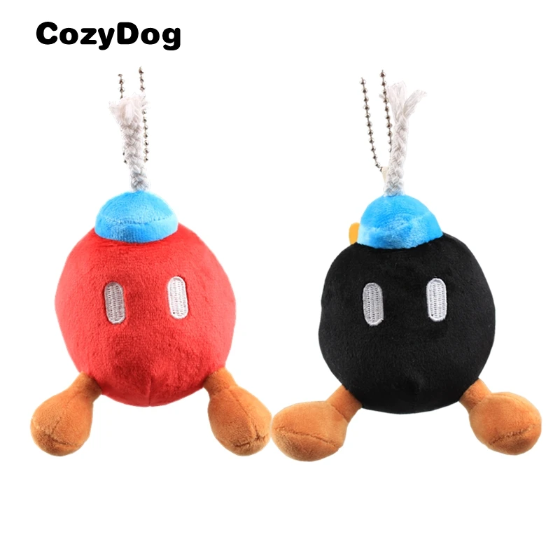 

Super Mario Bros Plush Keychain Red Black Bomb Soft Stuffed Doll 3.5'' High Quality Plush Pendant Cute Dolls Kids Gift