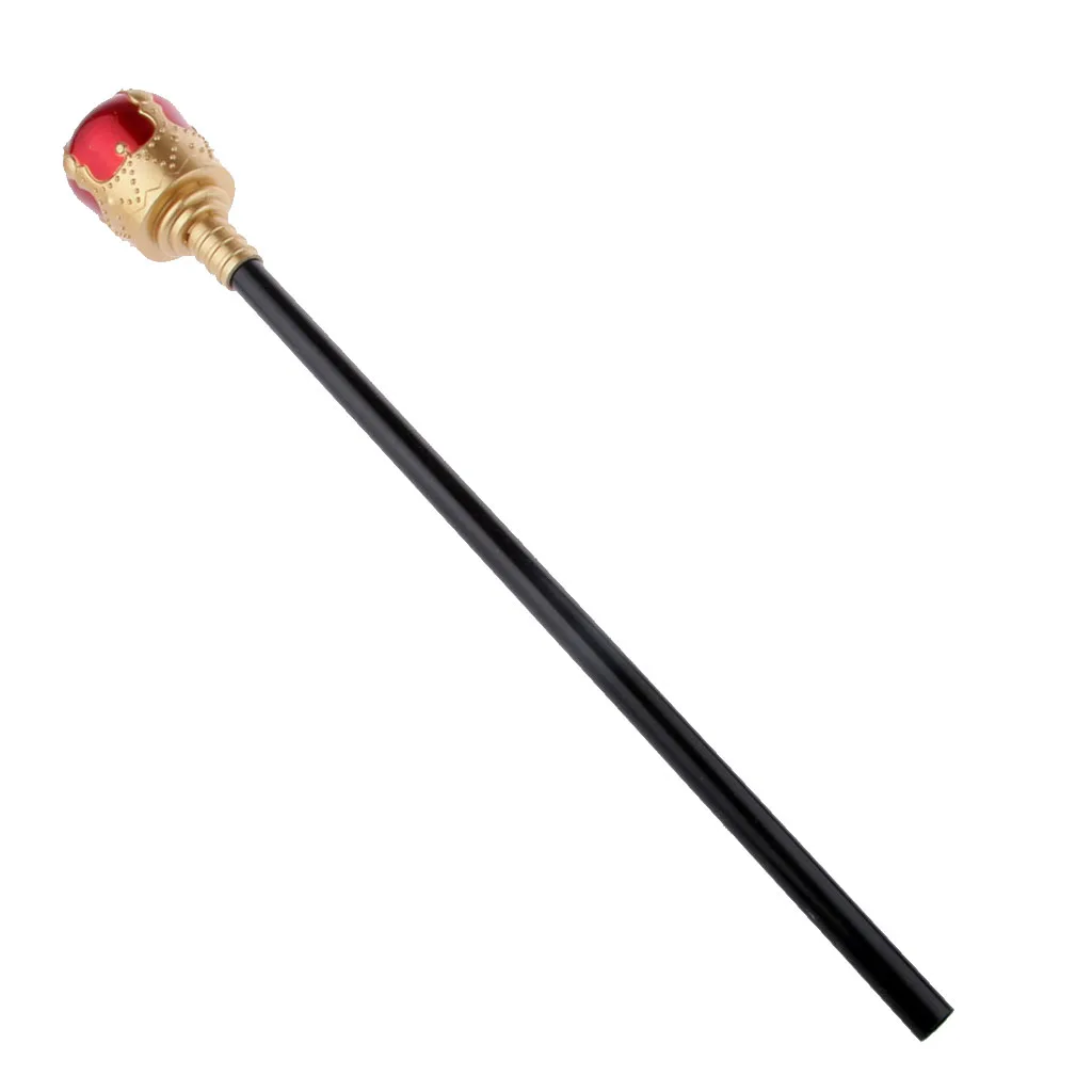 48cm Halloween Costume Party Magic Wand Jewel Scepter Fancy Dress Ball Prop The King's Scepter Wand Red Gold