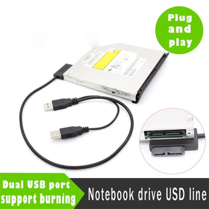 Ноутбук CD ROM диск SATA к USB кабель 6P + 7P USB2.0 для DVD/COMBAO привод/DVD горелка 13P оптический