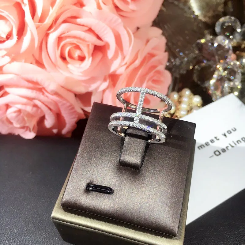 

Red Trees S925 Silver Rings Fine Jewelry For Women Box Package Size 6 7 8 Fashion Female Wide Ring Silver