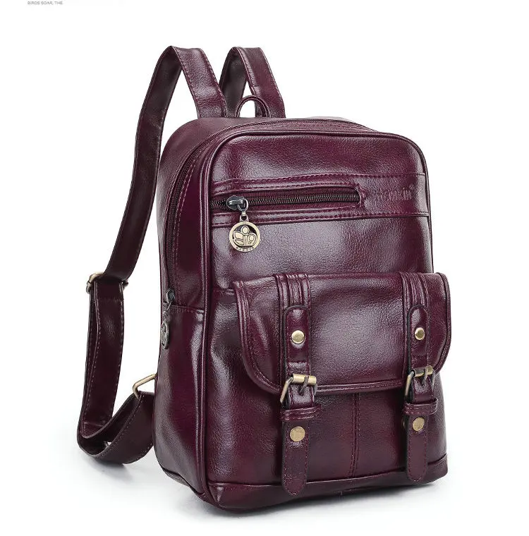 ФОТО X6047 High quality PU Vintage Bag Laptop Backpack Fashion  Women Bag  Backpack Men Women Notebook/PC Tablet  Backpack  
