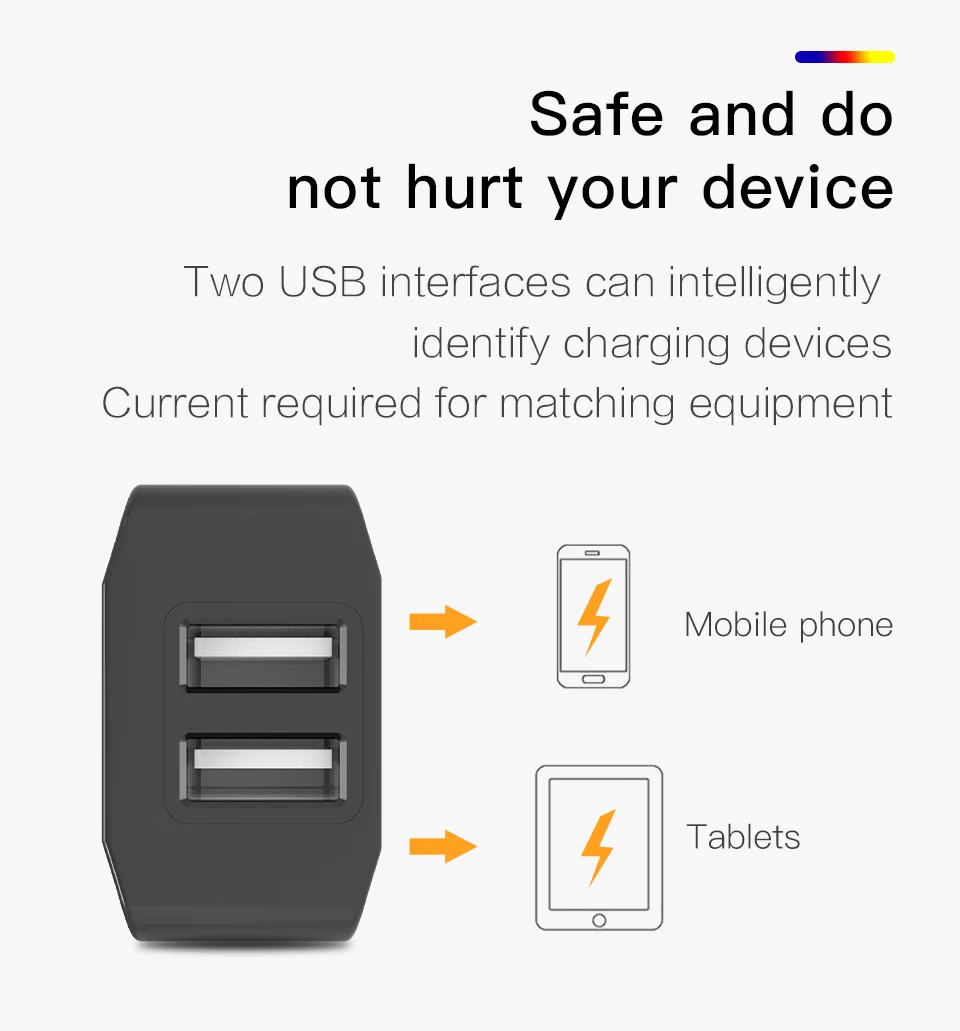 PZOZ Адаптер зарядного устройства с двойным Usb 2a 5v Портативное зарядное устройство для путешествий Usb Smart Mobile Phone Eu Plug для iphone ipad samsung Xiaomi 9