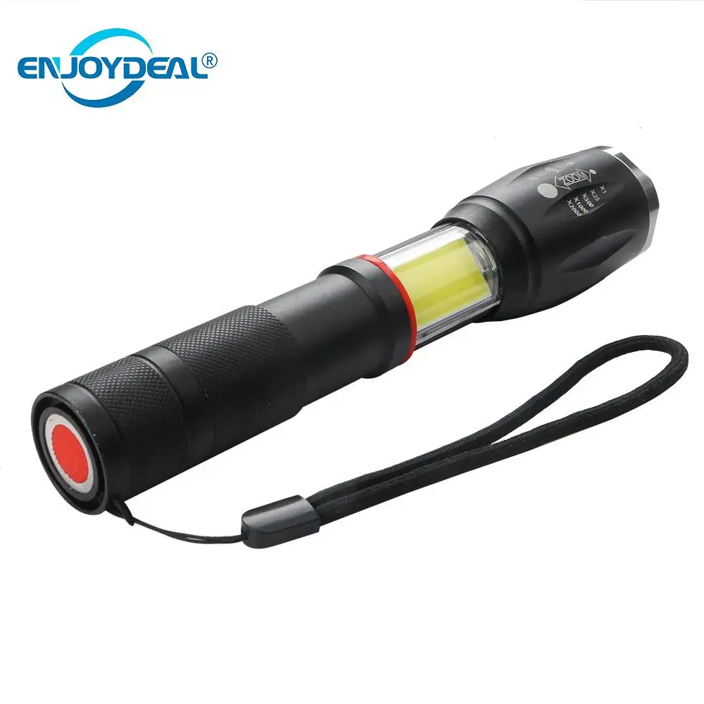 

Portable T6 4000LM LED Flashlight Torch Zoomable Magnet Flashlight Lanterna Battery Powered For Camping Hiking 5modes