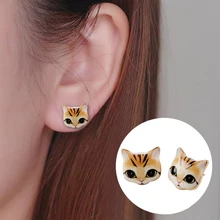 2016 Nova Moda Animal Gato Bonito Brincos Do Parafuso Prisioneiro para As Mulheres Do Partido Presente OED001
