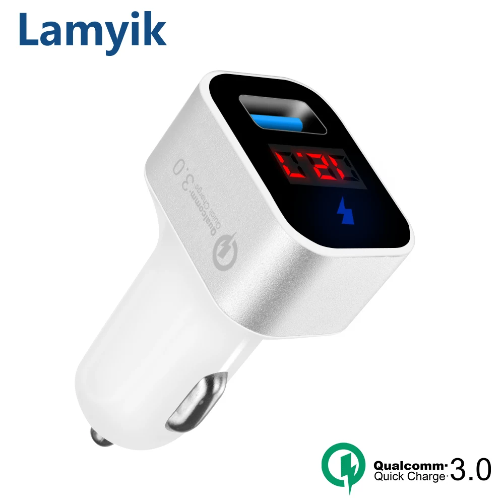 Lamyik Автомобильное Зарядное Устройство Для iPhone Samsung 2 Порт USB СВЕТОДИОДНЫЙ Экран