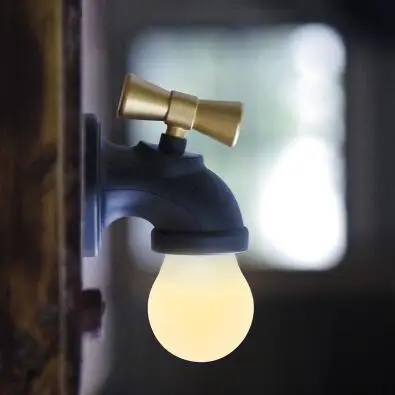 Кран дизайн светодиодный ночник с датчиком движения Голосовое управление USB Перезаряжаемый кран настенный светильник освещение в помещении - Испускаемый цвет: A