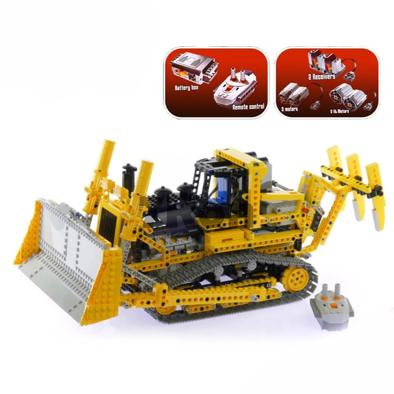 

20008 technic series remote control the bulldozer Model Assembling Building block Bricks kits Compatible with lego 8275 hobbies