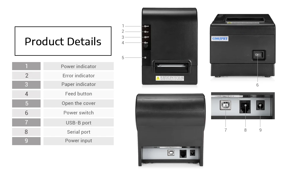 58 мм pos чековый принтер термальный принтер с интерфейсом USB и bluetooth