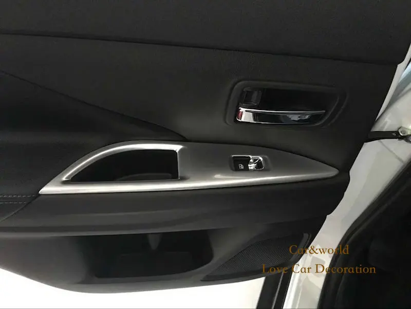 Автомобильный-Стайлинг для Mitsubishi Outlander Внутренняя дверь подлокотник оконный переключатель Крышка панели отделка ABS хромированные аксессуары