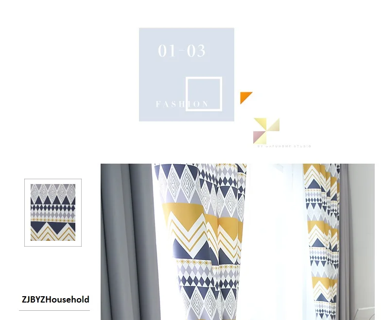 Модные геометрические шторы на заказ современные шторы для гостиной спальни затенение в скандинавском стиле
