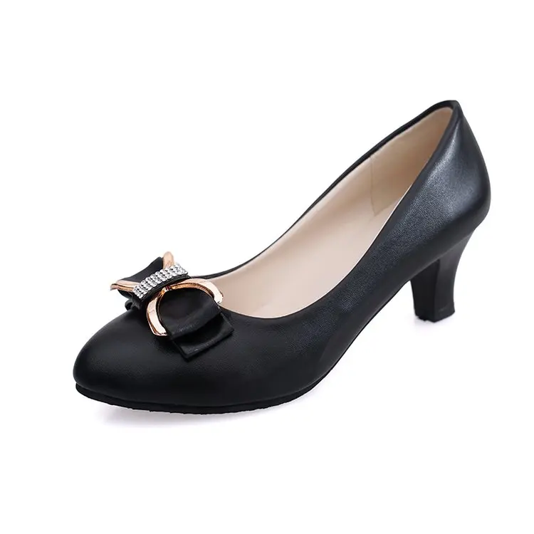 Mode Profonde Travail De Confortable Peu rouge Grande Femmes Taille noir Bouche blanc Hauts Beige Chaussures Black matte Noir Professionnel Talons Automne Nouvelle Simples ZOq4wOY