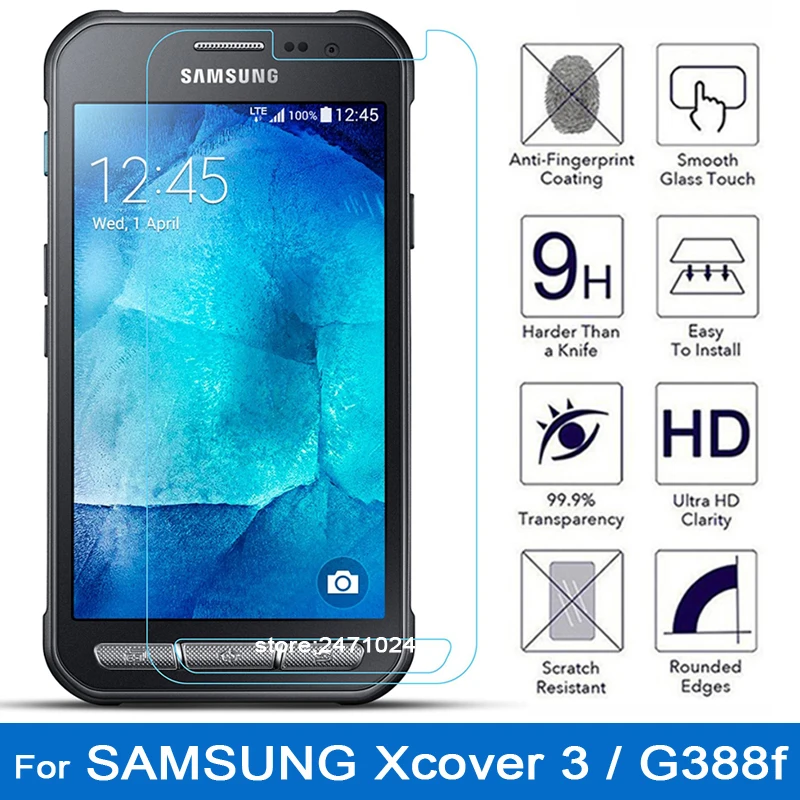 2 шт Xcover 3 Закаленное Стекло 9H 2.5D Премиум Защитная пленка для экрана Samsung Galaxy G388F 4 8