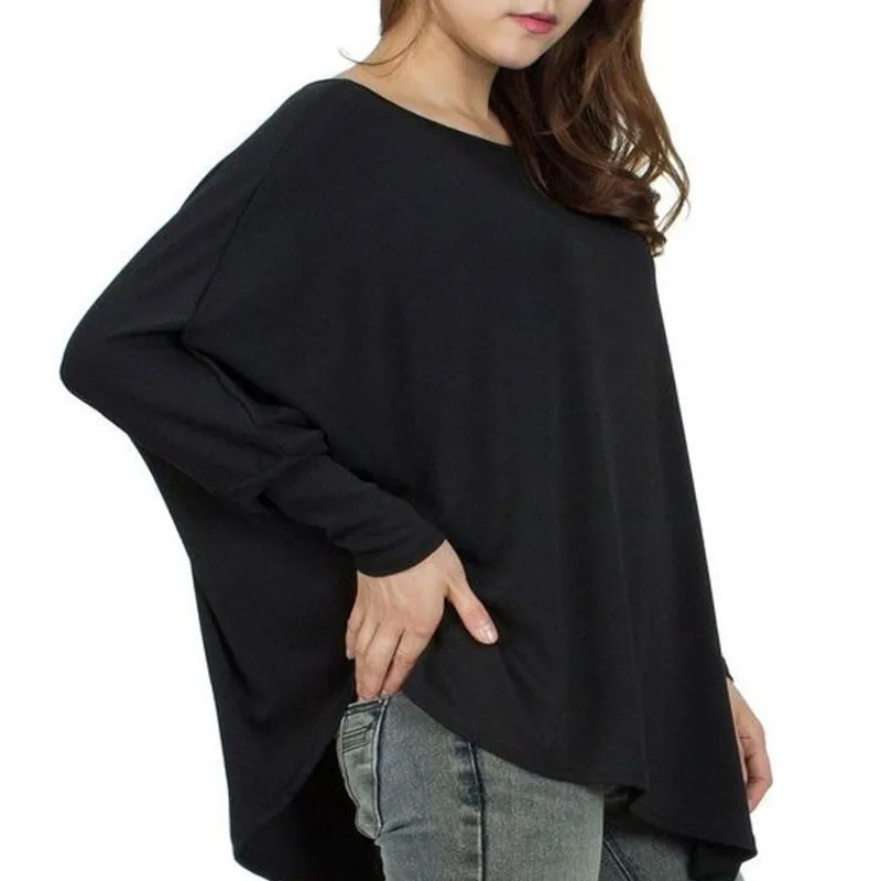 De gran tamaño irregulat largo camisas, blusas y blusas de las mujeres de manga murciélago suelto casual otoño tops de gran tamaño ropa de mujer de moda blusas De gran tamaño irregulat largo camisas, blusas y blusas de las mujeres de manga murciélago suelto casual otoño tops de gran tamaño ropa de mujer de moda blusas