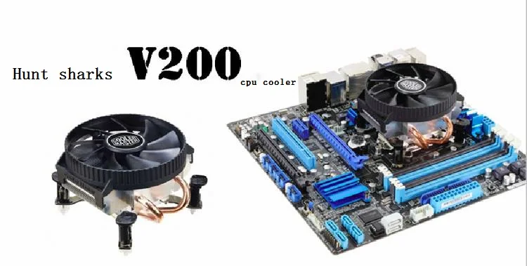 Кулер Cooler Master V200, 2 медные тепловые трубки, кулер для процессора Intel 775, 115X, M-ATX, радиатор для процессора, 90 мм, 3-контактный вентилятор для охлаждения процессора, тихий ПК